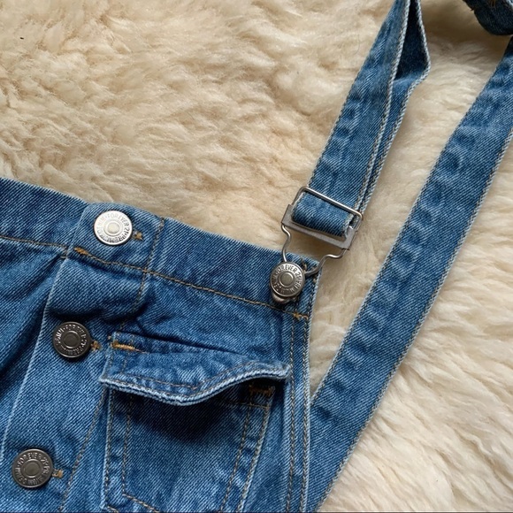 Forever 21 Overalls Cut Off Short Denim Jeans Medium M - Picture 4 of 8